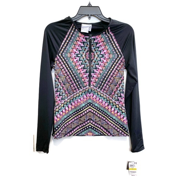 LAST ONE~Bar Iii Printed Long Sleeve Rash Guard~Neon Tribal - Picture 5 of 7